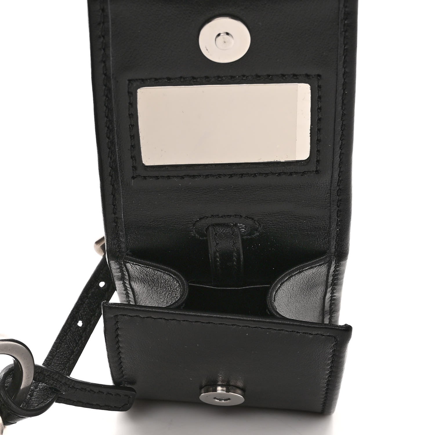 Prada Soft Calfskin Impunture Diagramme Medium Chain Flap Shoulder Bag Black 12 of 12