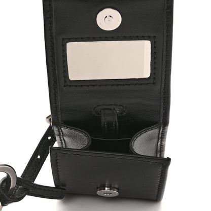 Prada Soft Calfskin Impunture Diagramme Medium Chain Flap Shoulder Bag Black 12 of 12