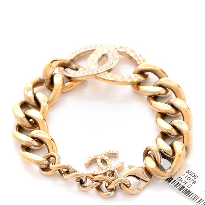 Chanel Baguette Crystal Quilted CC Chain Bracelet Gold 3 of 5
