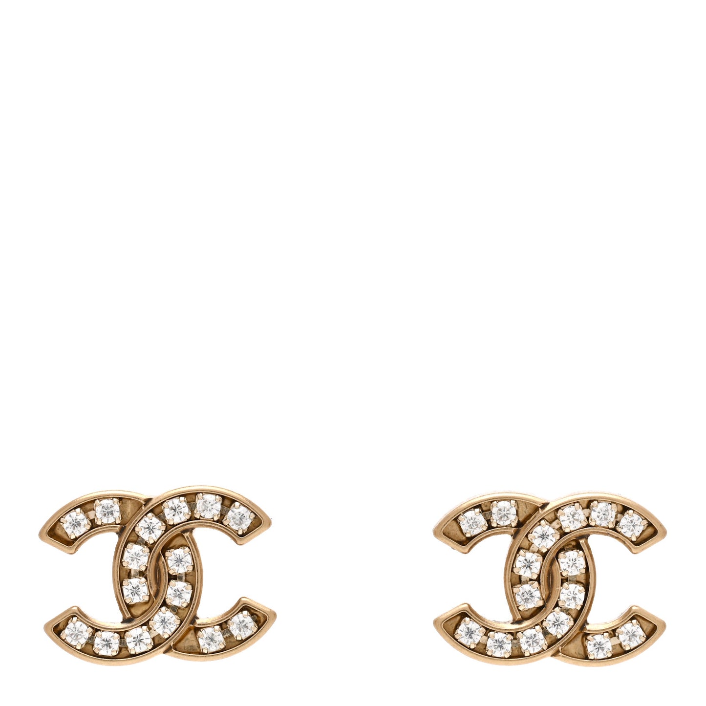Crystal CC Earrings Gold