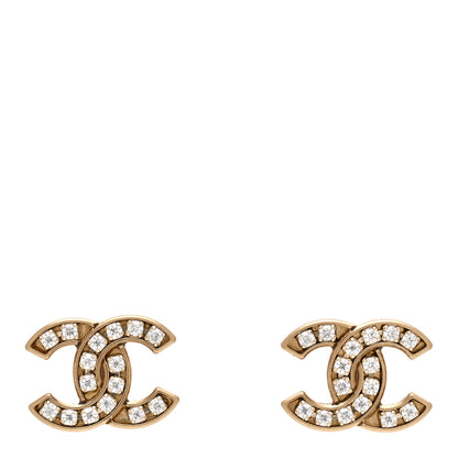 Chanel Crystal CC Earrings Gold 1 of 5