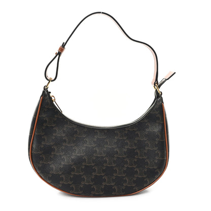 Celine Triomphe Canvas Calfskin Ava Shoulder Bag Tan 1 of 10
