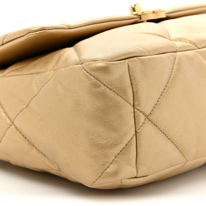 Chanel Metallic Goatskin Quilted Large Chanel 19 Flap Gold 9 of 14