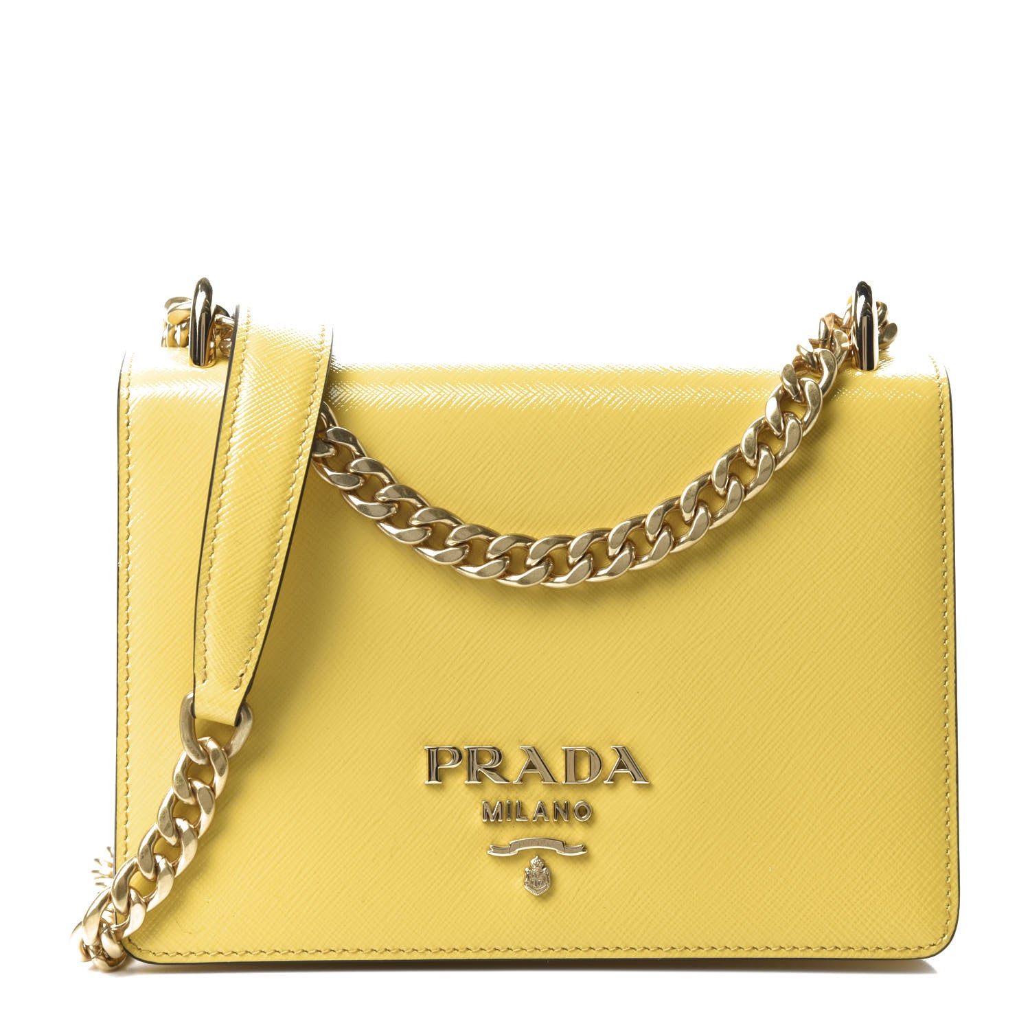 Prada Saffiano Vernice Chain Shoulder Bag Sole 1 of 9
