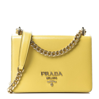 Prada Saffiano Vernice Chain Shoulder Bag Sole 1 of 9