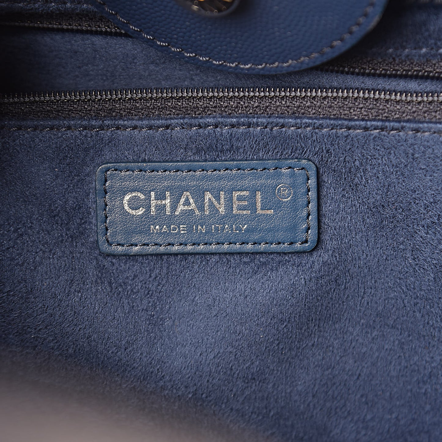 Caviar Large Studded Deauville Tote Navy