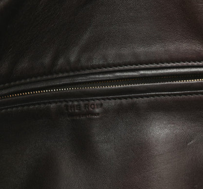 The Row Polished Saddle Calfskin Idaho XL Dark Brown 6 of 10