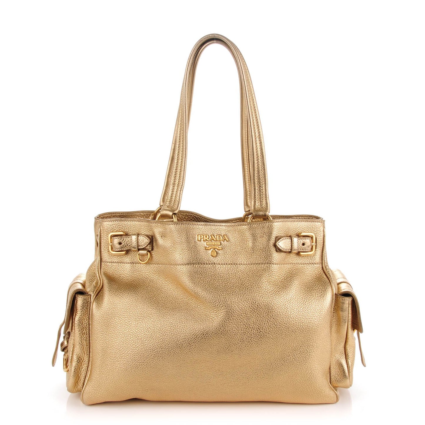 Vitello Daino Shoulder Bag Platino