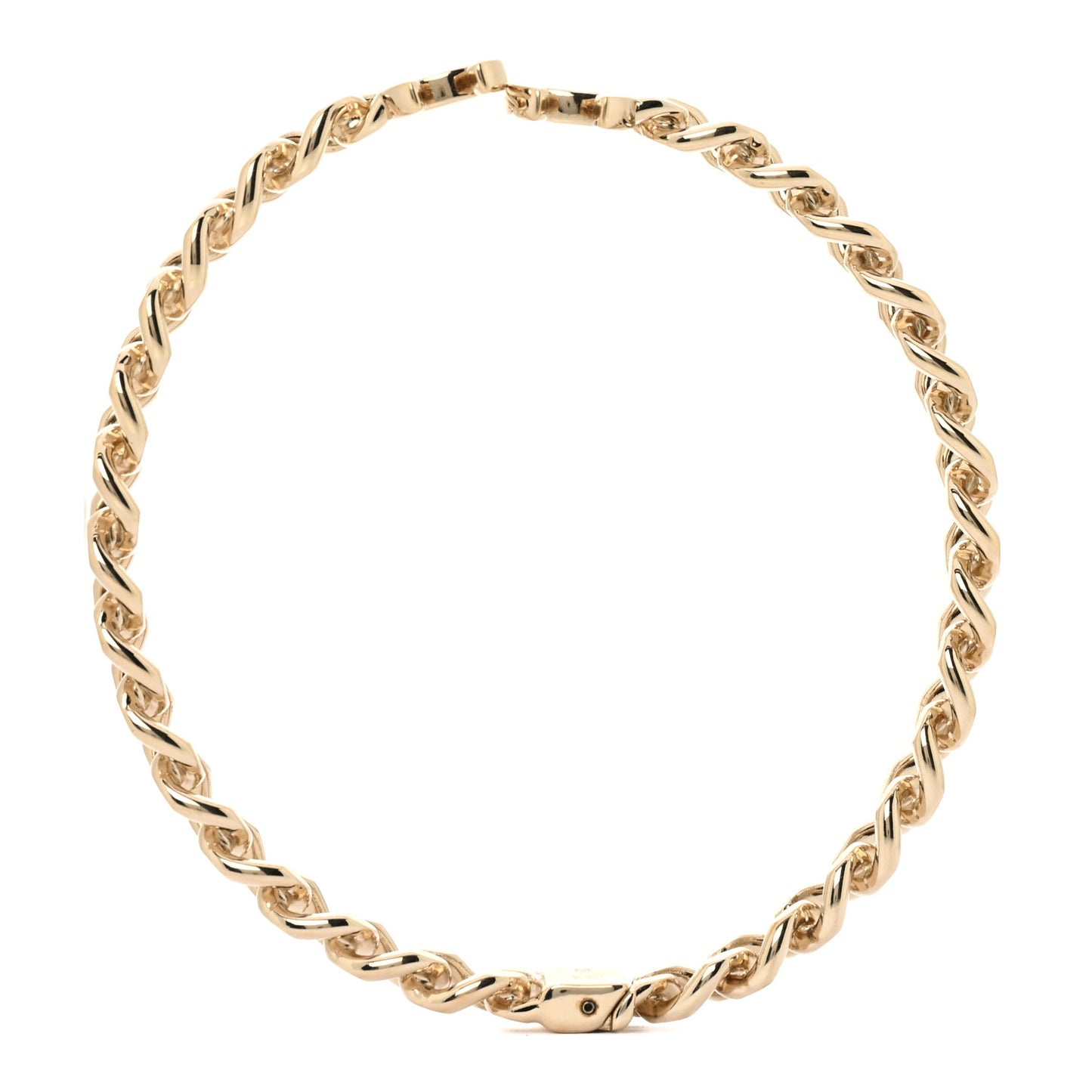 Metal CC Chain Link Choker Necklace M Gold