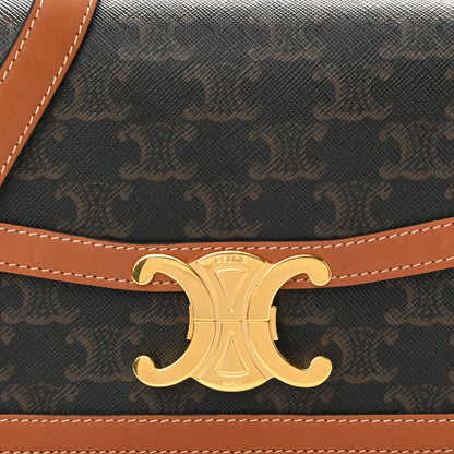 Celine Calfskin Triomphe Canvas Teen Triomphe Bag Tan 7 of 9