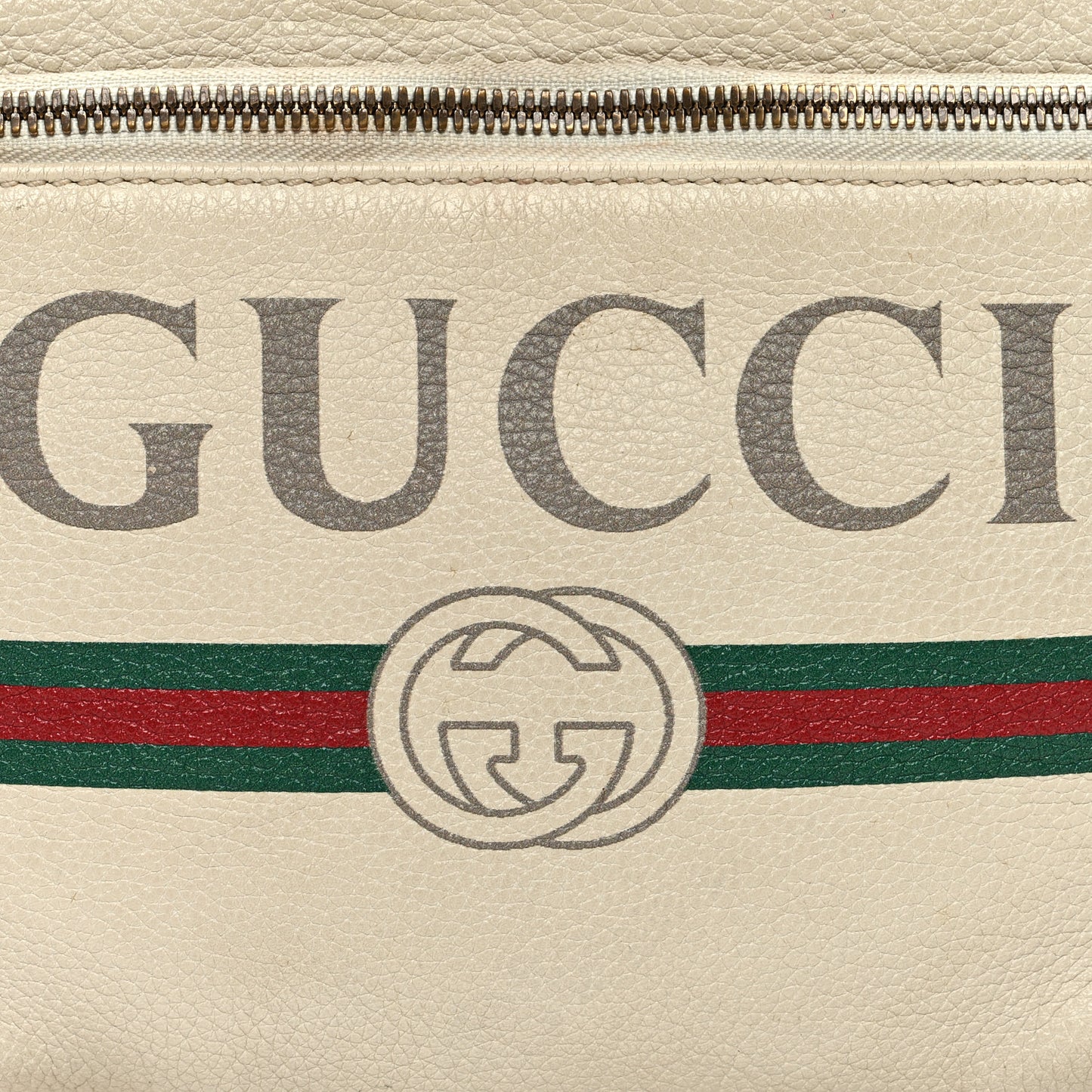 Grained Calfskin Small Logo Belt Bag White