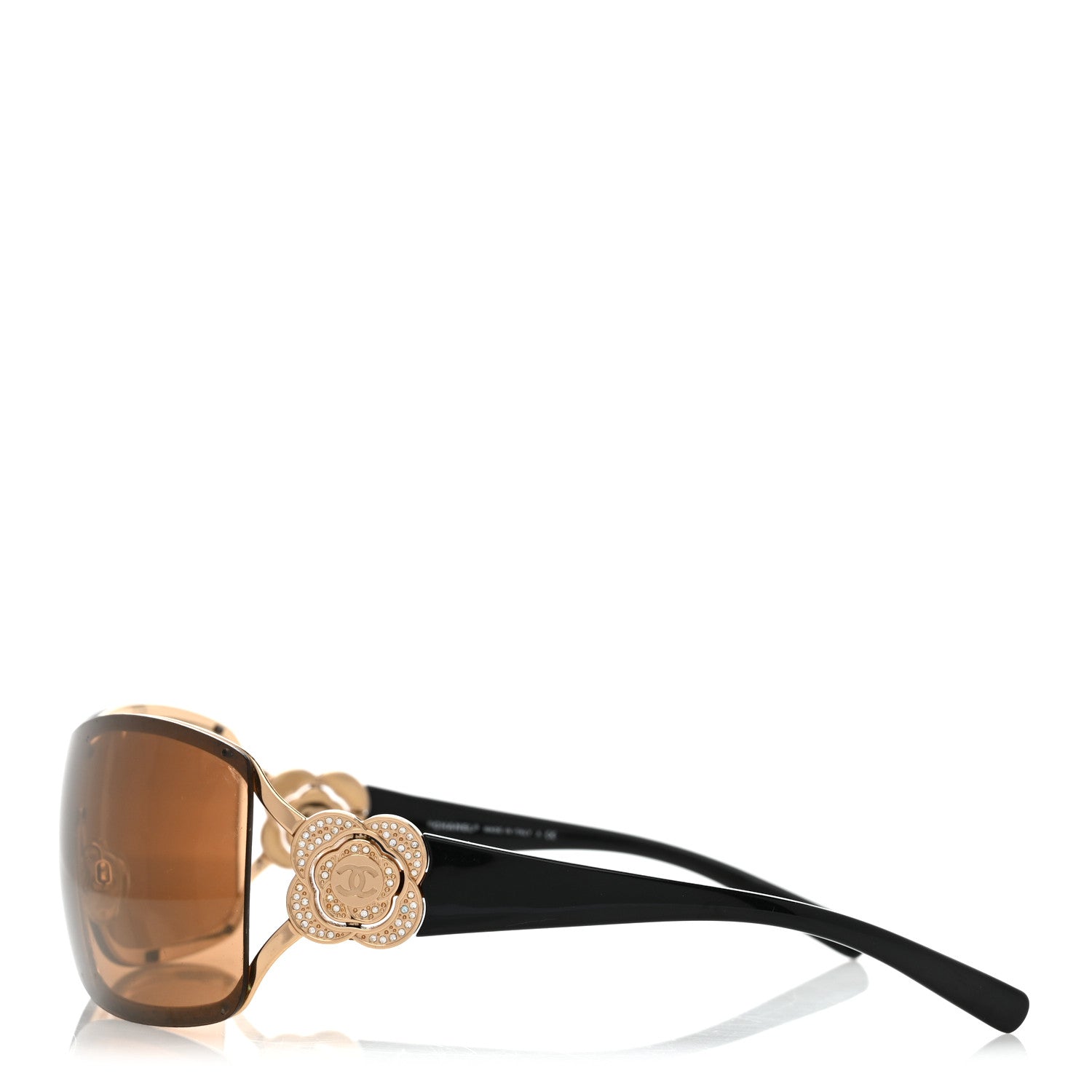 Chanel Swarovski Crystal Camellia CC Sunglasses 4164-B Bronze 3 of 6