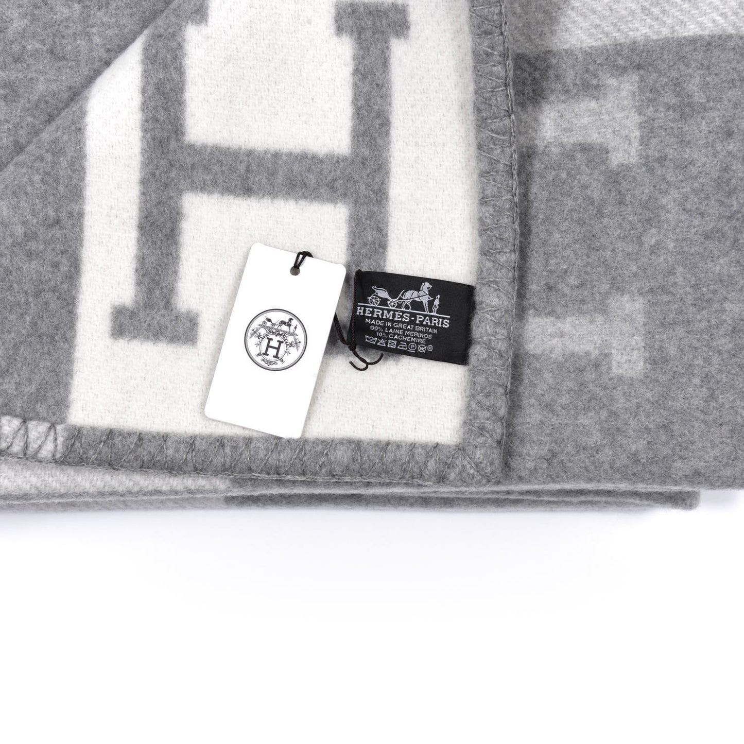 Wool Cashmere Avalon III Blanket Ecru Gris Clair
