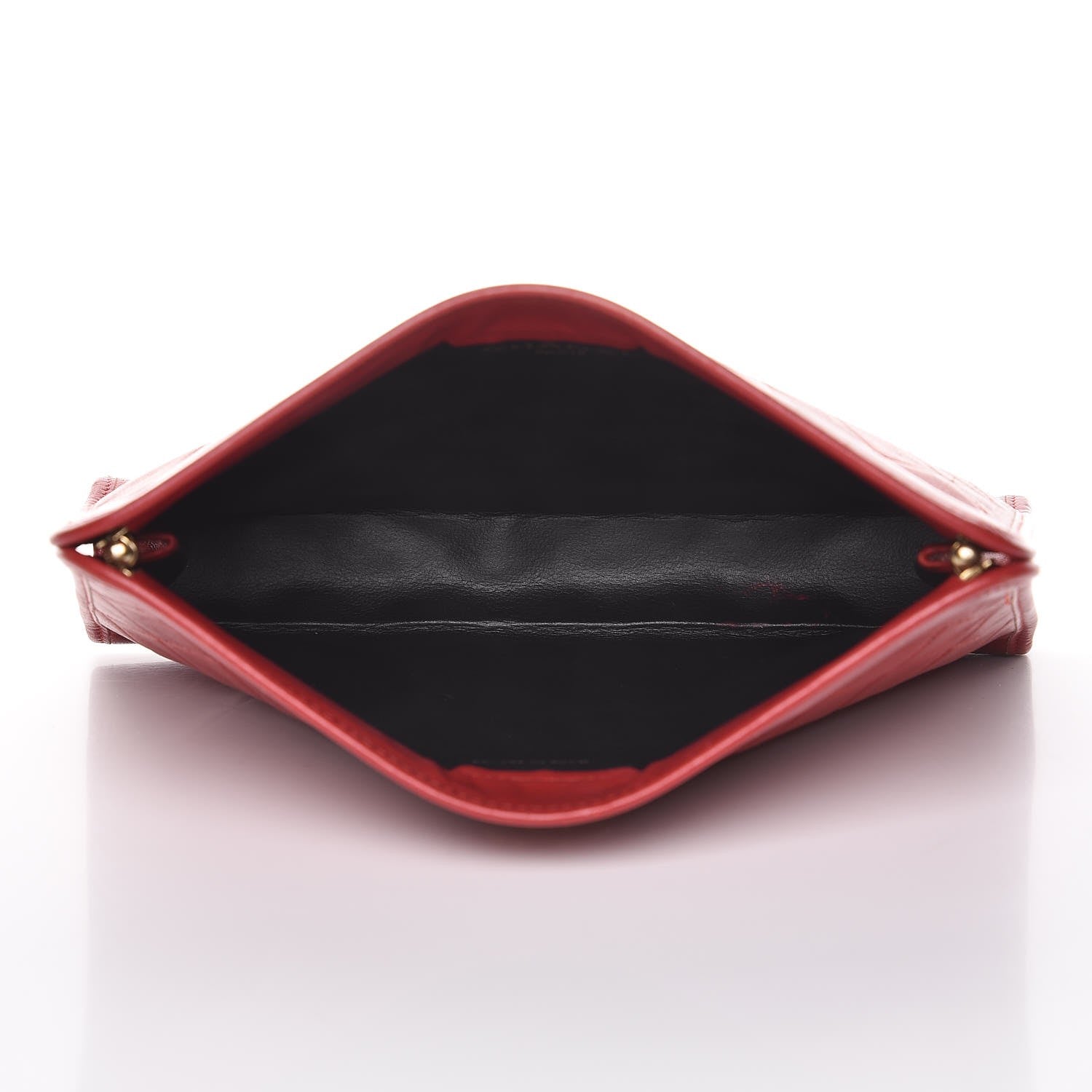 Chanel Lambskin Quilted CC Clutch Red 5 of 16