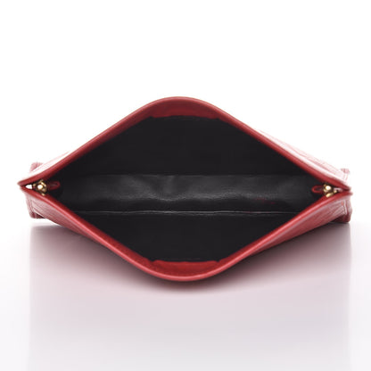 Chanel Lambskin Quilted CC Clutch Red 5 of 16