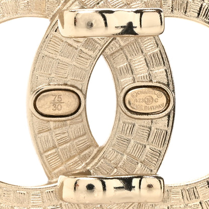 Chanel Lambskin Metal Ruched Chain CC Belt 75 30 Black White 3 of 4