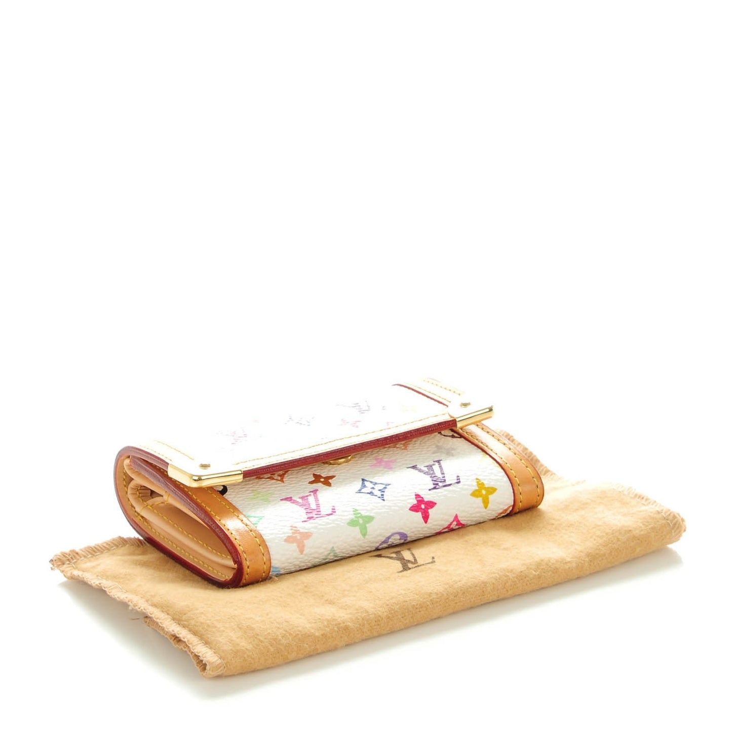 Monogram Multicolor Porte-Monnaie Plat Coin Purse White