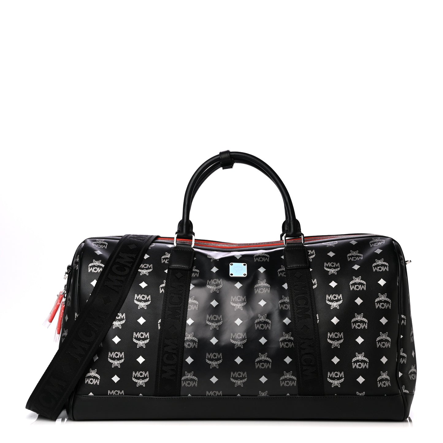 Visetos Reflective Nylon Traveler Weekender Bag Black