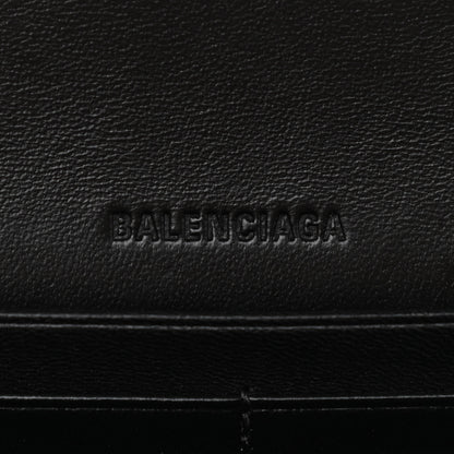 Balenciaga Extra Supple Calfskin Crocodile Embossed Gossip Wallet On Chain Black 6 of 9
