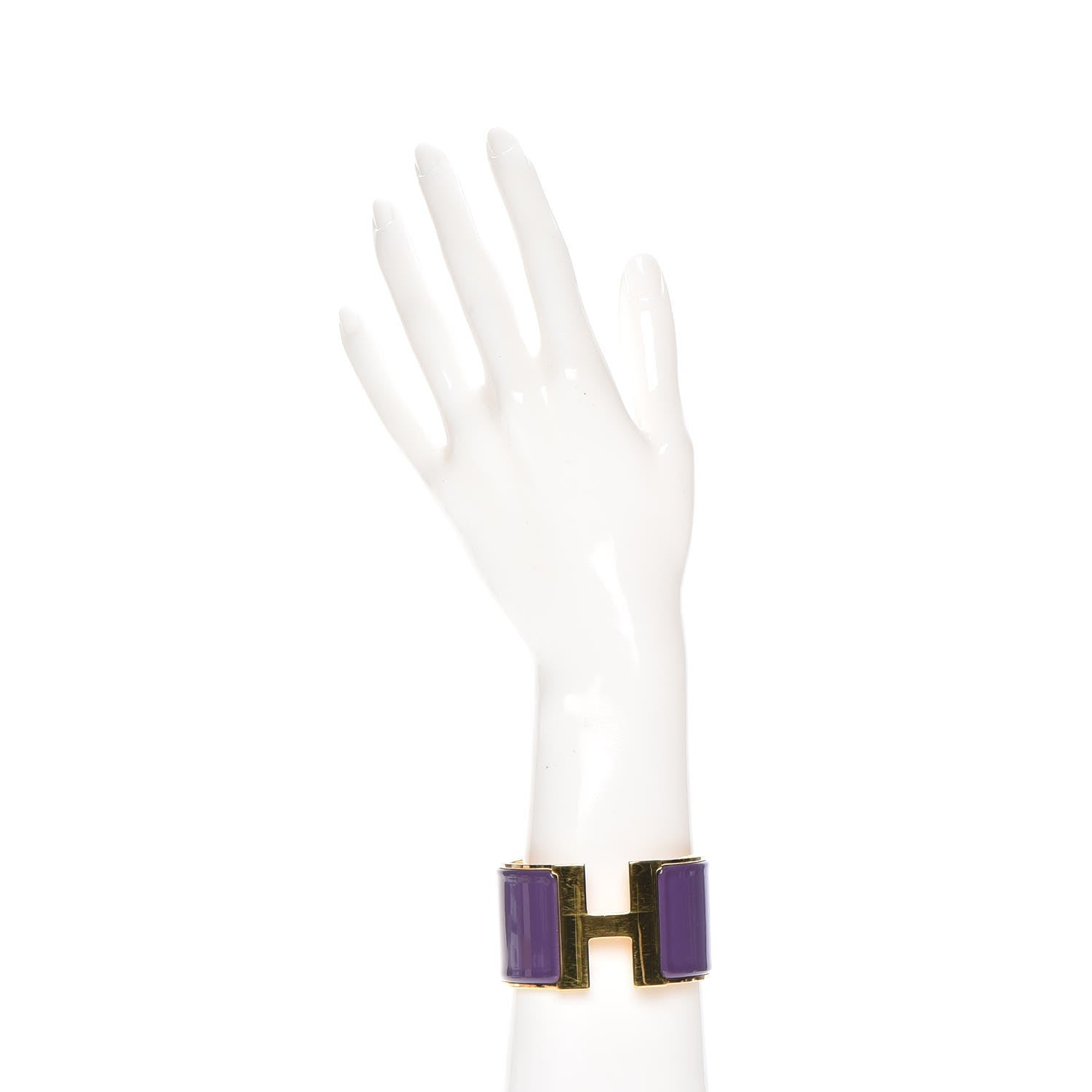 Hermes Enamel Extra Wide Clic Clac H Bracelet PM Pourpre 2 of 4