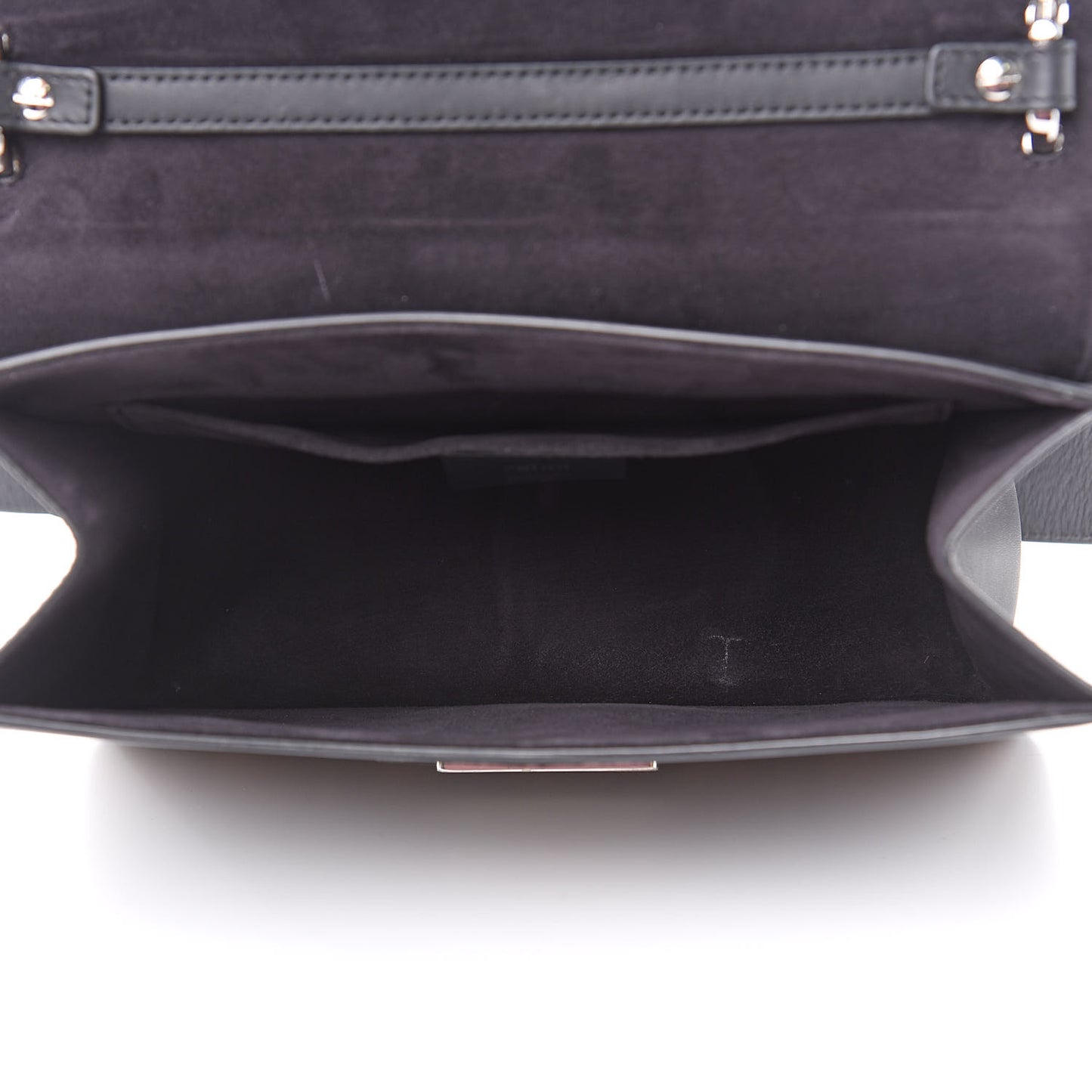 Vitello Century Velvet F is Fendi FF Kan I Shoulder Bag Black Tobacco
