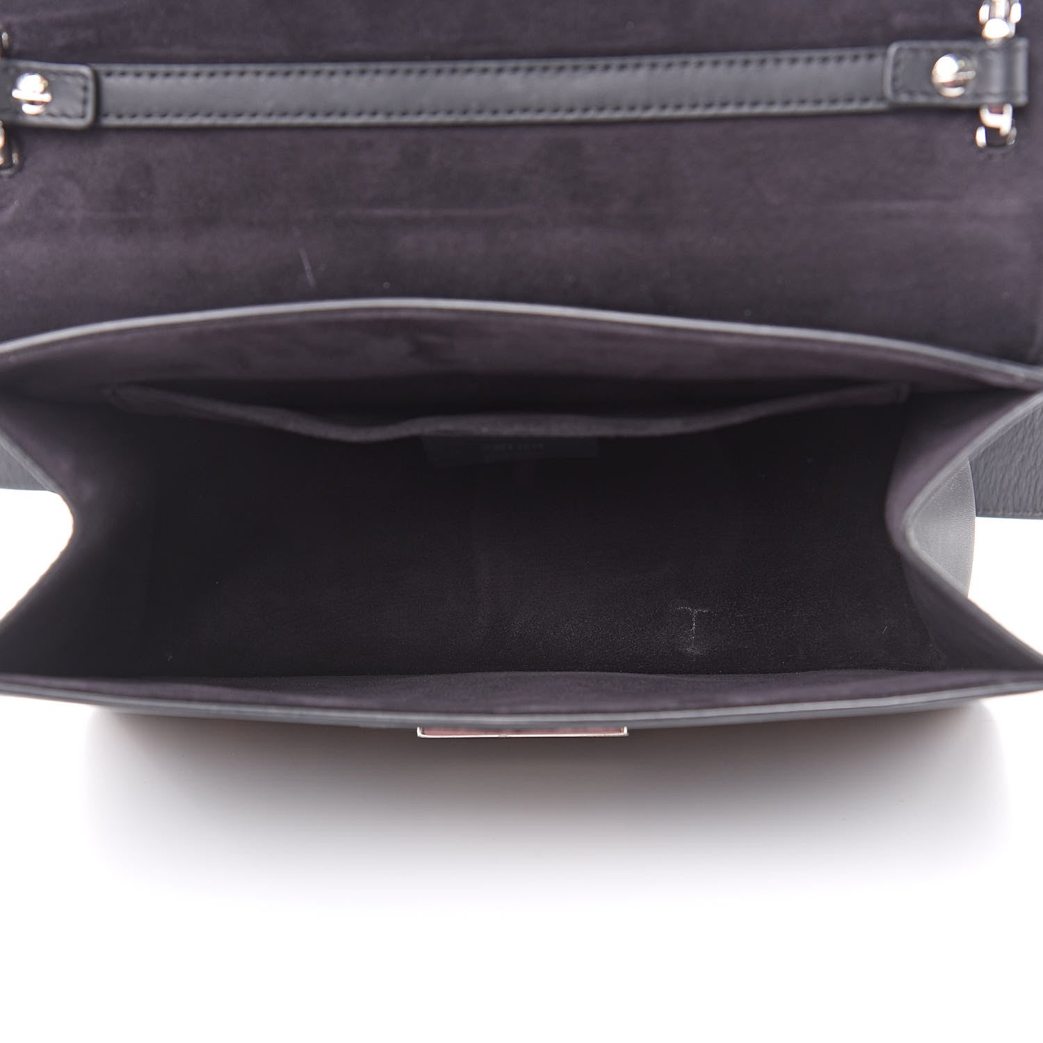 Fendi Vitello Century Velvet F is Fendi FF Kan I Shoulder Bag Black Tobacco 5 of 15