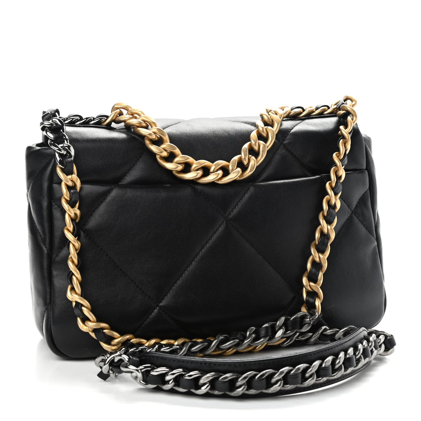 Lambskin Quilted Medium Chanel 19 Flap Black
