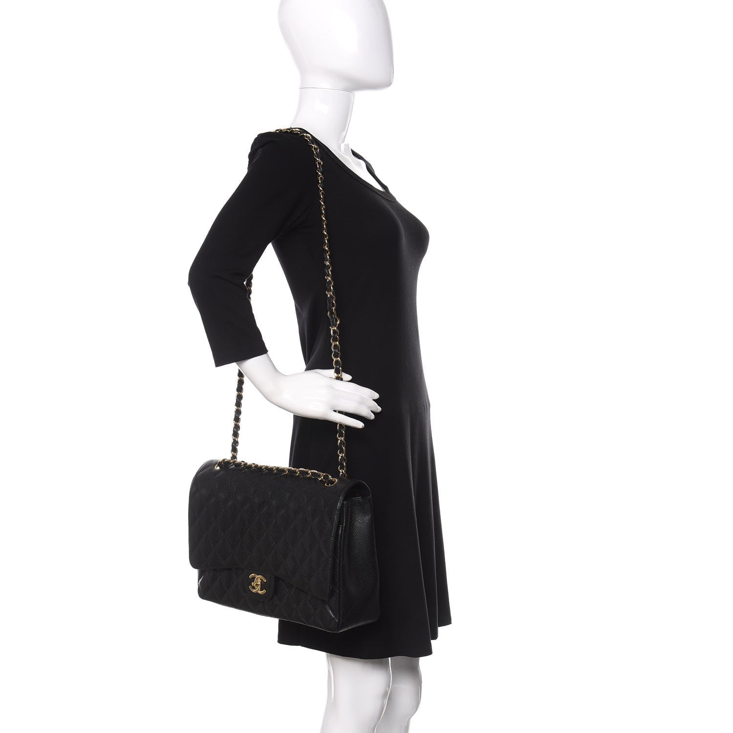 Chanel Caviar Quilted Maxi Double Flap Black 2 of 15