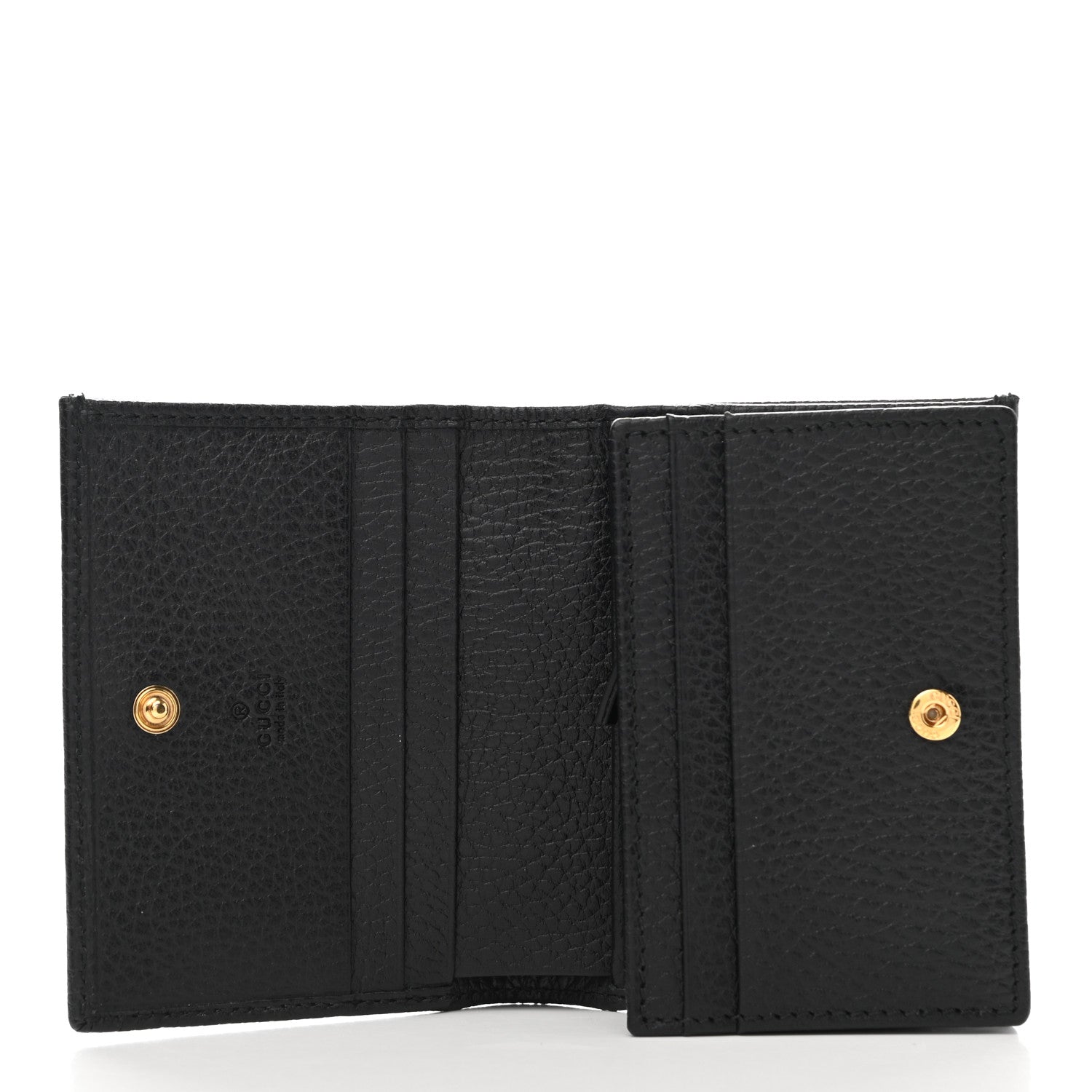 Gucci Pebbled Calfskin GG Marmont Card Case Black 5 of 8