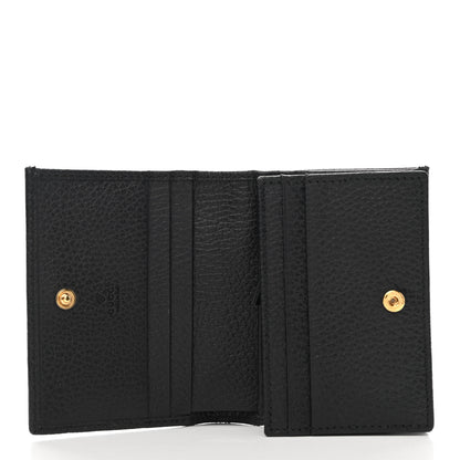Gucci Pebbled Calfskin GG Marmont Card Case Black 5 of 8