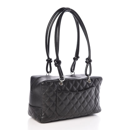 Chanel Calfskin Quilted Large Cambon Bowler Black 3 of 11
