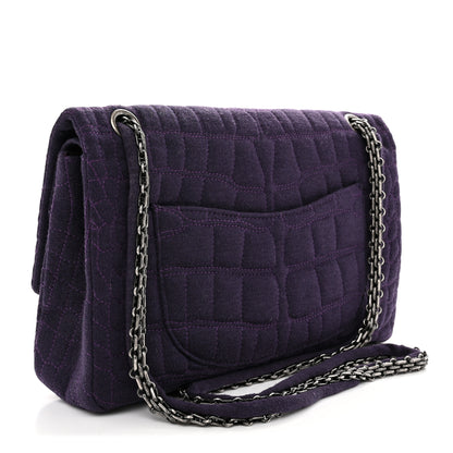Chanel Jersey Coco's Croc 2.55 Reissue 226 Flap Purple 3 of 10