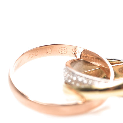 Cartier 18K White Yellow Pink Gold Diamond Small Trinity Paved Ring 49 5 5 of 7