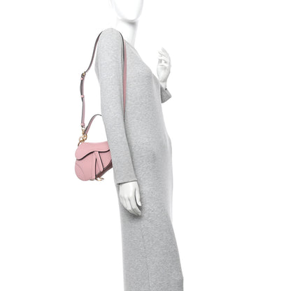 Christian Dior Smooth Calfskin Mini Saddle Bag With Strap Antique Pink 3 of 19