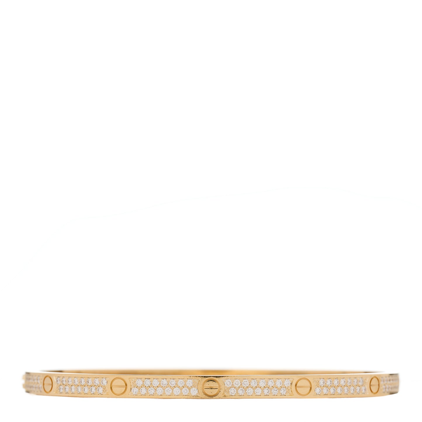 18K Yellow Gold Diamond Small LOVE Paved Bracelet 17