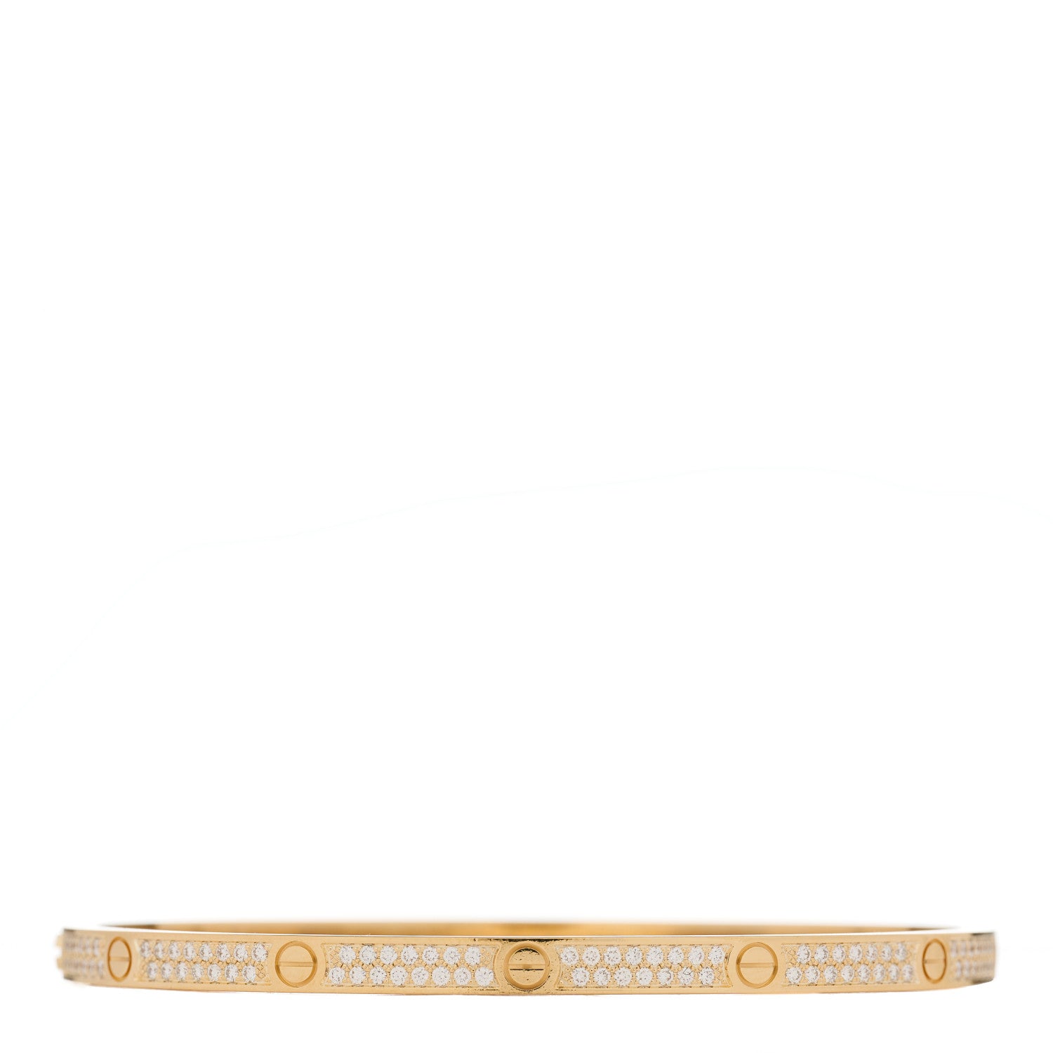 Cartier 18K Yellow Gold Diamond Small LOVE Paved Bracelet 17 2 of 4