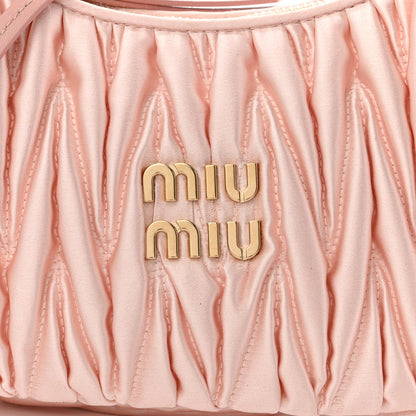 Miu Miu Satin Matelasse Mini Wander Hobo Alabaster Pink 8 of 11