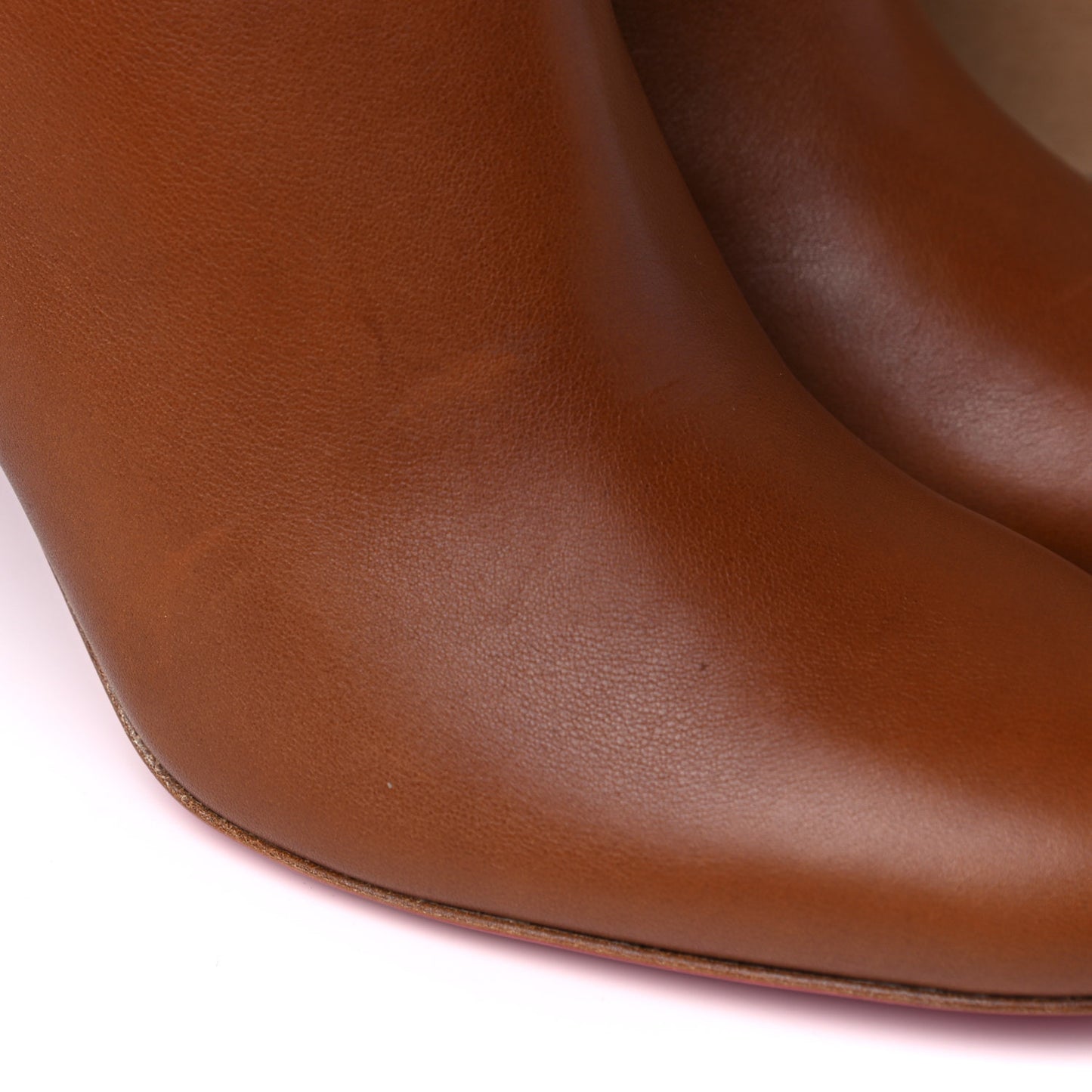 Calfskin Ziptotal 85 Booties 40.5 Cuoio
