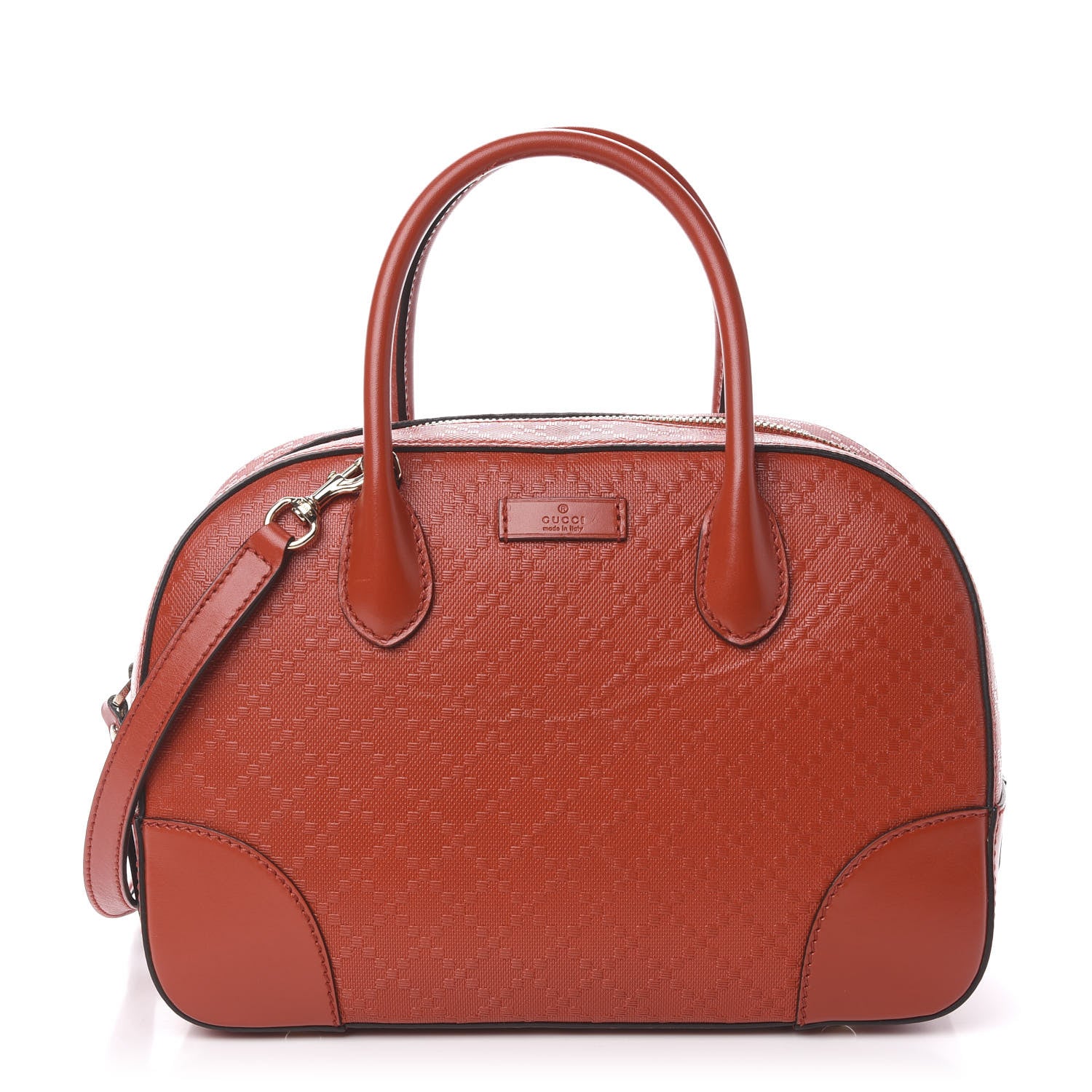 Gucci Calfskin Diamante Small Top Handle Bag Red 1 of 13