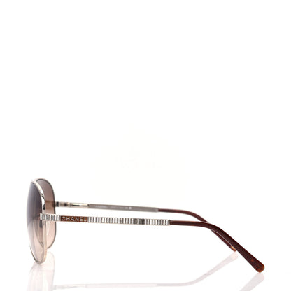 Chanel Crystal Aviator Sunglasses 4121 Brown Gold 3 of 8