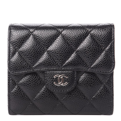 Chanel Caviar Quilted Compact Flap Wallet Black 1 of 11