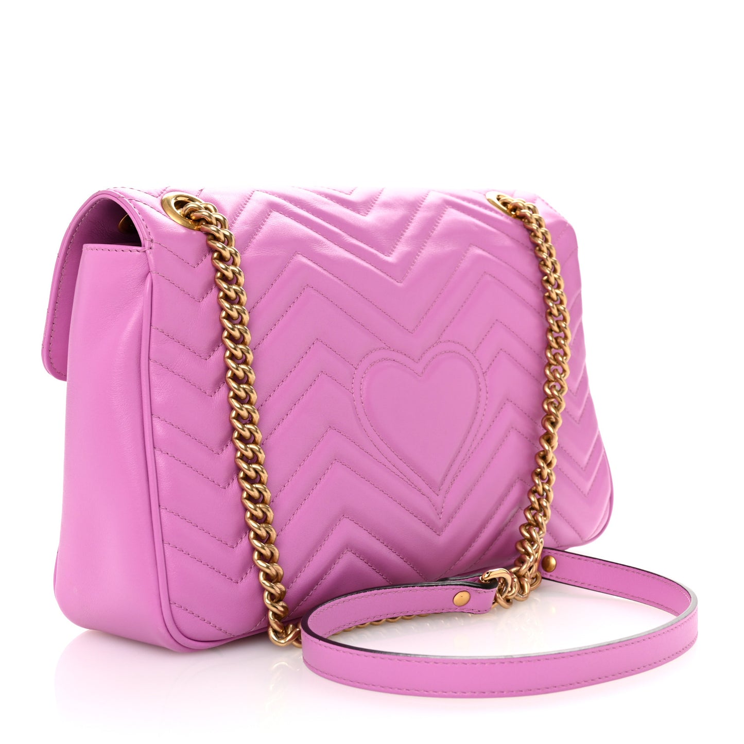 Calfskin Matelasse Medium GG Marmont Shoulder Bag Candy Mousse