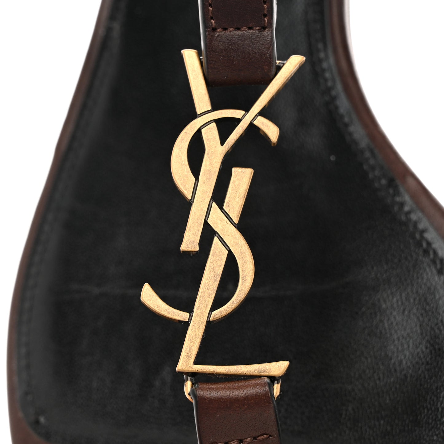 Calfskin Cassandra Monogram Sandals 36.5 Dark Brown