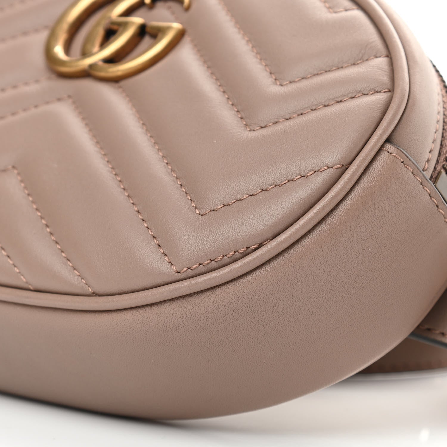 Gucci Calfskin Matelasse GG Marmont Belt Bag 95 38 Porcelain Rose 10 of 11