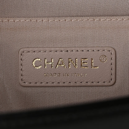 Chanel Lambskin Suede Patchwork Medium Act I Camellia Boy Flap Charcoal Brown Pink 6 of 12