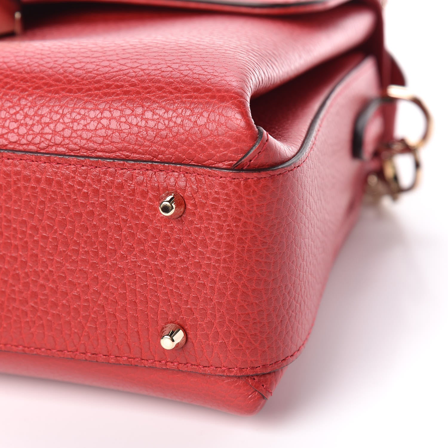 Gucci Dollar Calfskin Interlocking G Top Handle Shoulder Bag Red 6 of 10