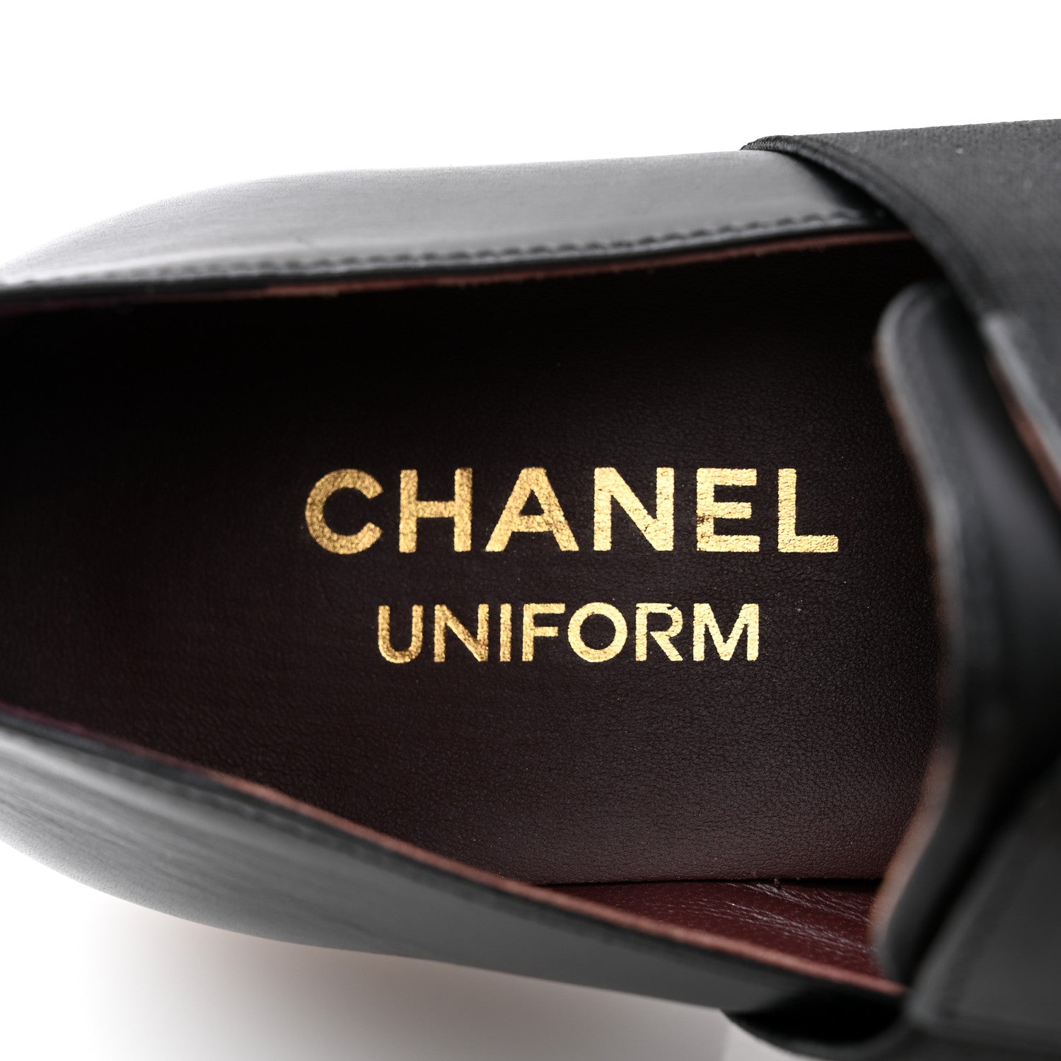 Chanel Calfskin Elastic Lace Up Cap Toe CC Loafers 38.5 Black 6 of 11