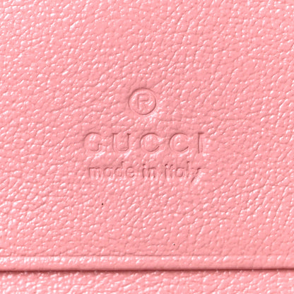 Gucci Azalea Calfskin Enamel Matelasse Diagonal Torchon GG Marmont Card Case New Cherry Red Wild Rose 6 of 9