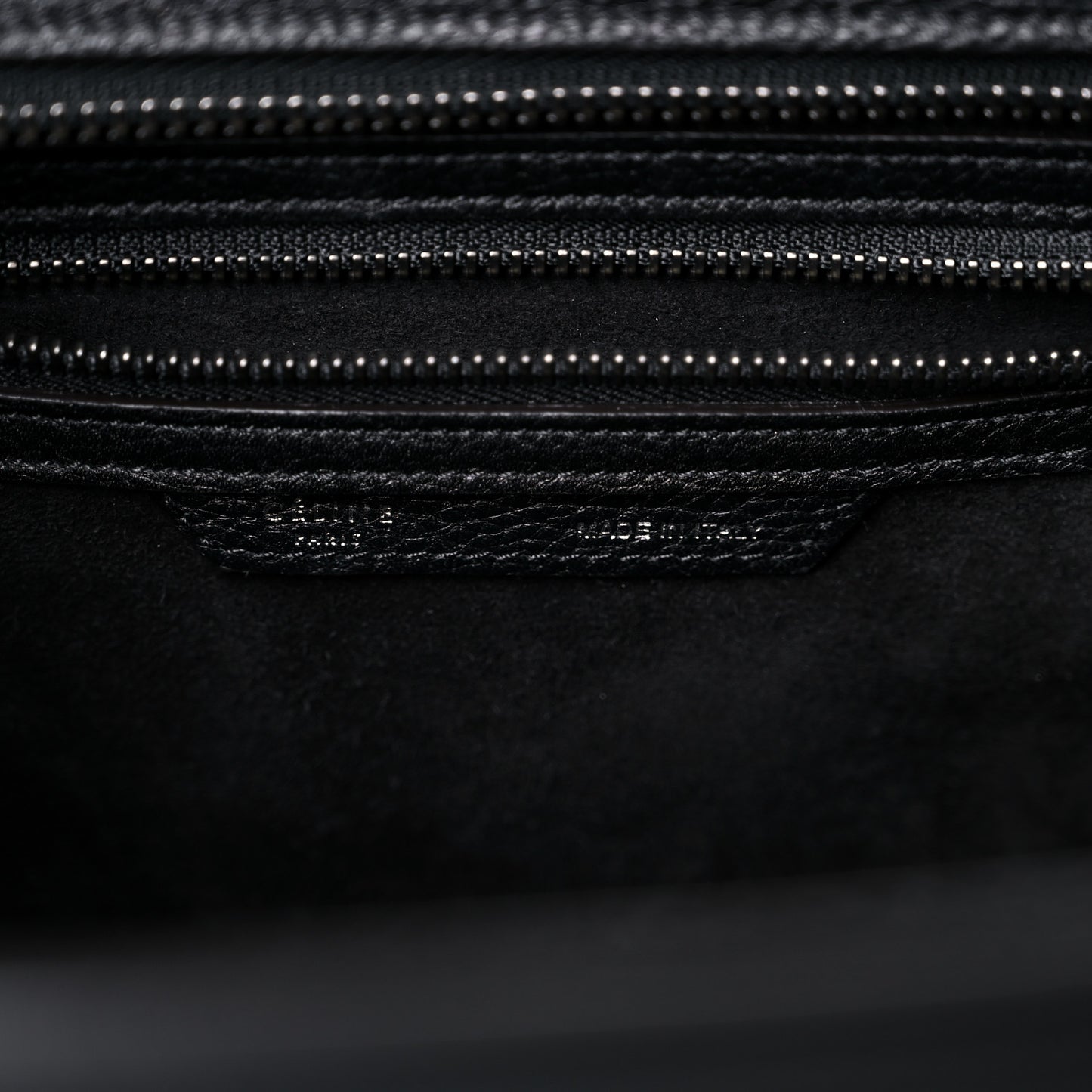 Drummed Calfskin Micro Luggage Black