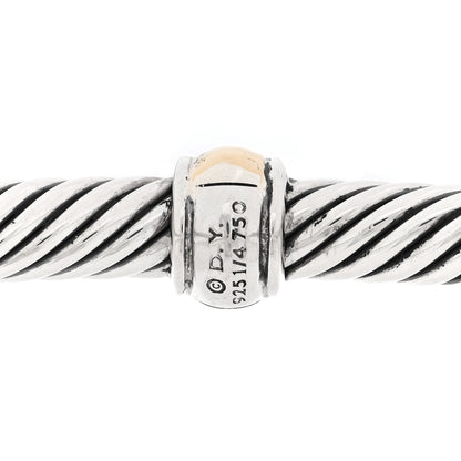 David Yurman Sterling Silver 18K Yellow Gold 4mm Station Cable Bracelet 3 of 3